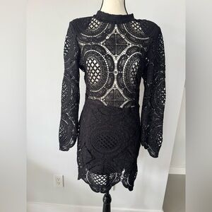 The Vintage Shop Lace Long Sleeve Mini Dress – Size Large (NWT)